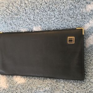 Black Clutch with Gold Accents